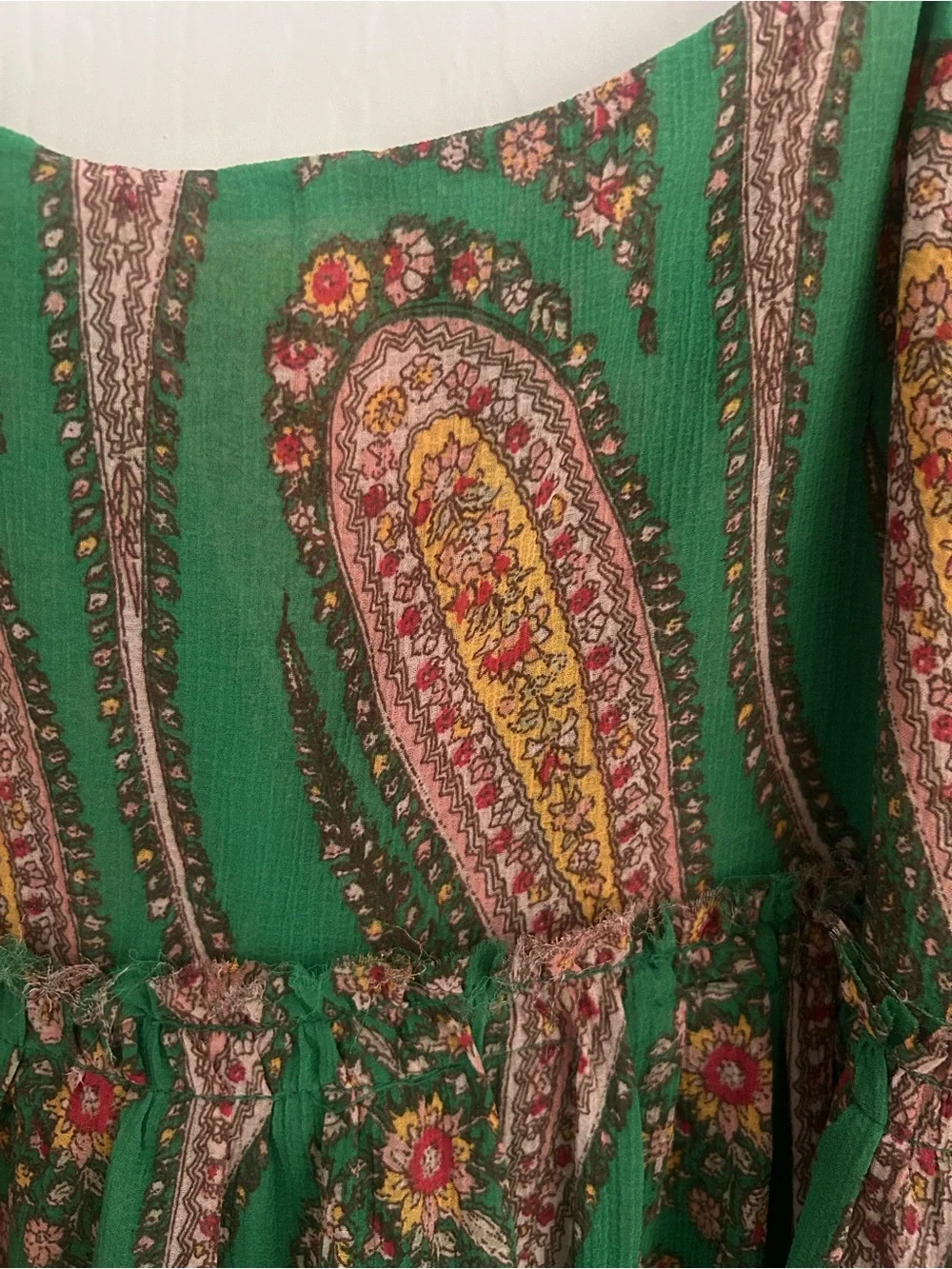 Urban Outfitters Green Paisley V-Neck Dress